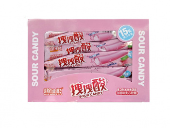 Конфета арт. 872094/872087-4 Жевательная Трубочка-тянучка с начинкой Персик 15 г 30 шт. в кор.