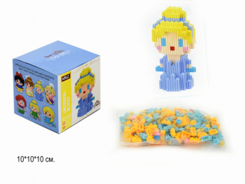 Конструктор арт. 8124-802 Микро девочка в синем платье 513 дет. в кор.