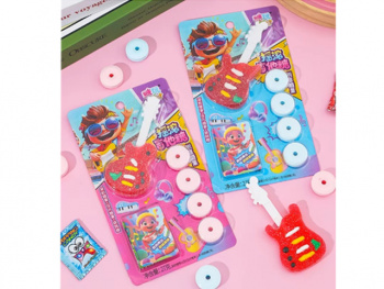 Конфета арт. 835267 Набор "Гитара" мармелад, шипучка, охладж. драже 27 г на листе 20 шт. в кор.*