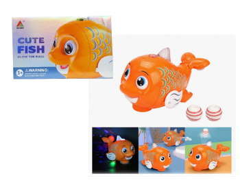 Рыба арт. FW338-1A Музыкальная, 4 песни, свет, ездит, выдувает шарик в кор.= 