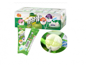 Конфета арт. 002138-7 Карамель на палочке "Яблоко со сливками" 320 г в кор.