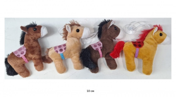 им Лошадь арт. 825-8 На присоске Седло в пятнышко 10 см цвета микс 1 шт. в пак. (24 шт.)