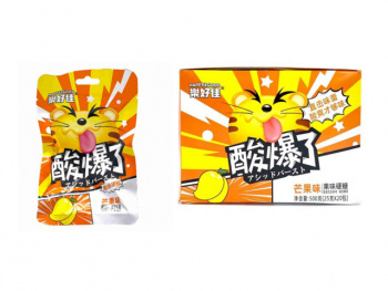 Конфета арт. 303298/303205 Кислая "Манго" 25 г 20 шт. упаковка с тигром