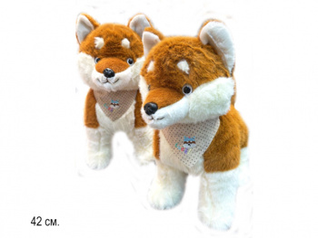 им Собака арт. 209421 Бело-рыжая сидит 42 см в пак. им Собака арт. 209421 Бело-рыжая сидит 42 см в пак.