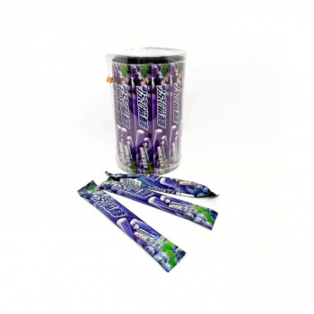 Конфета арт. 002152/002381-6 Жевательная Трубочка-тянучка с начинкой Виноград 16 г 40 шт. в банке'