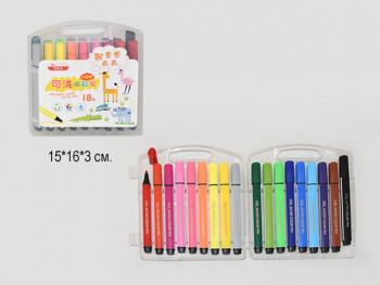 Маркеры арт. 24-MKB Односторонние в контейнере 18 шт.~ Маркеры арт. 24-MKB Односторонние в контейнере 18 шт.~