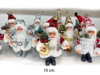 Игрушка-подвеска арт. CX-10-601 Дед Мороз в ассортименте 15 см в пак.