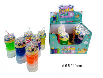 Лизун арт. 82584-7 Панда с шариками колба фигурная спираль двухцветный (12 шт.) шоубокс•