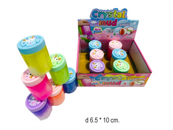 Лизун арт. 82584-22 С блестками в банке цвета микс (12 шт.) шоубокс•