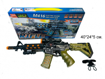Оружие арт. JQ211B Автомат М416 на батар. свет, звук в кор.•