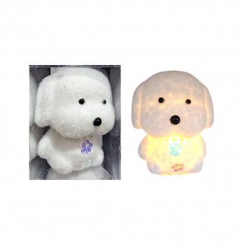 Игрушка-подвеска арт. 803015 Собака свет. на бат. 7 см в прозр.кор.