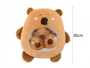 им Капибара арт. YE250215-15 Большая и 3 маленьких внутри 30 см в пак.=