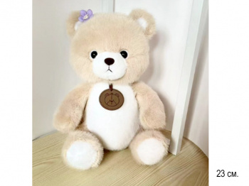 им Медведь арт. 2222-209 Медальон и цветок на ушке 23 см в пак. им Медведь арт. 2222-209 Медальон и цветок на ушке 23 см в пак.