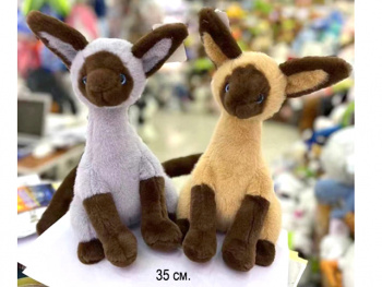 им Кот арт. 33333-209 Сиамский длинные ушки цвета микс 35 см в пак.