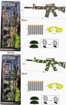 Оружие арт. 001-А16 Автомат с мягкими пулями, очками, мишенью блистер 55*3*20,5
