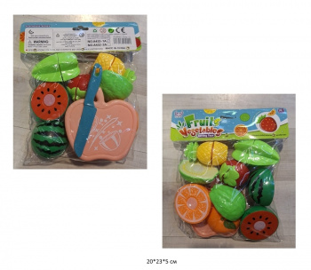 Набор игровой арт. A432-1A Фрукты нарезные с доской, ножом в пак.•