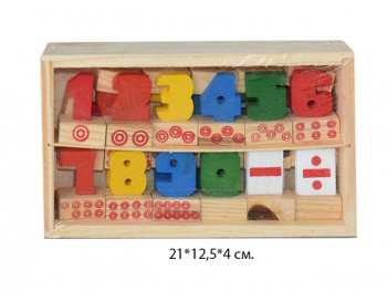 Деревянная игрушка арт. 94-6/2592-124 Цифры и счет в пл._/100 шт./