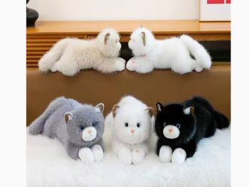 им Кот арт. 209067 Белые лапки и мордочка лежит цвета микс 60 см в пак.