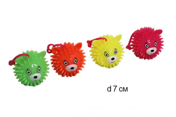 Мяч ежик арт. 8296/DYT-11/2025-3-25 Медведь звук свет на резинке (24 шт.) в кор._=•