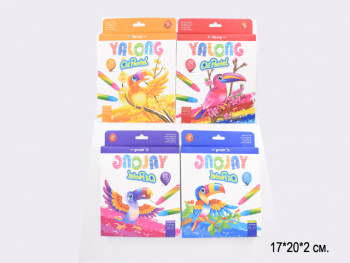 кц_Восковые мелки арт. 95086-24 Набор 24 цветов "Попугай" в кор.