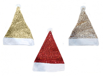 Колпак новогодний арт. 618104-502 Цвета микс с пайетками (12 шт.) упаковка