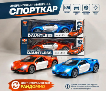 Машина инерц. арт. 633-18A Спорткар с белыми дверьми 1:20 свет, открываются двери в кор._