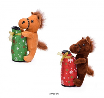 им Лошадь арт. SF-63 Копилка муз. С мешком 19 см цвета микс 1 шт. в пак. (12 шт.)