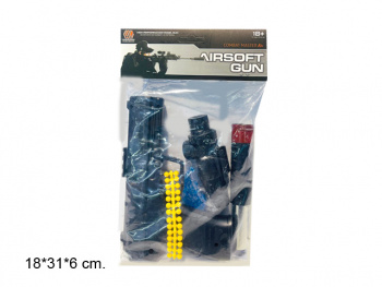 Оружие арт. 325-1 Пистолет с глушителем, прицелом, мягкими пулями в пак.•