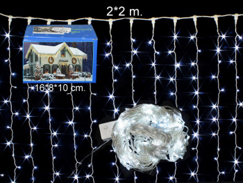 Гирлянда электр. арт. 17501-2 "Водопад" белая 2х2 м в кор. Гирлянда электр. арт. 17501-2 "Водопад" белая 2х2 м в кор.