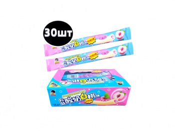 Конфета арт. 108803/ Трубочка-тянучка с начинкой "Персик" 13 г 30 шт. в кор./