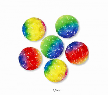 Антистресс арт. CH02/YL-022B-1 Мяч "Метеорит" радужные (6 шт./12 шт.) в пак.•_