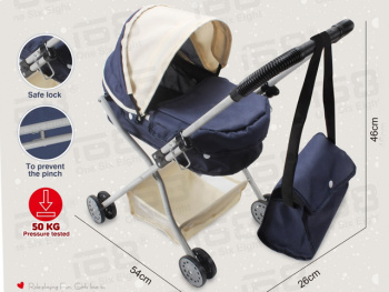 Коляска для кукол арт. CS7716G" Металл в пакете 58*27*10 Коляска для кукол арт. CS7716G" Металл в пакете 58*27*10