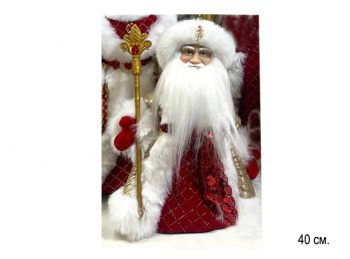 Дед Мороз арт. DA90-16-601 В золотисто-красной шубке муз. 40 см в кор.