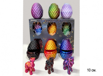 Фигурка 3Д арт. WT-120-601 Лошадь подвижная цвета микс в яйце 10 см 1шт. в пак. (6 шт.) в кор.